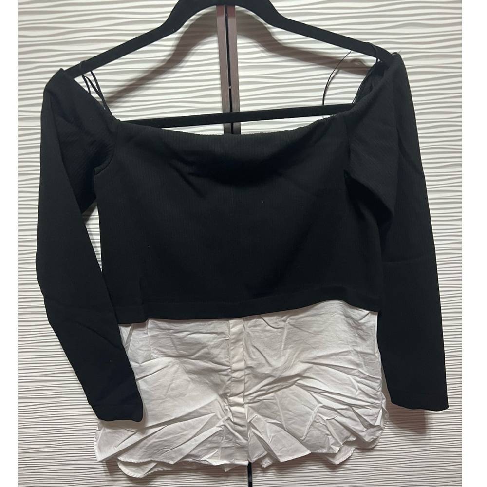 Zara NWOT off the shoulder twofer top